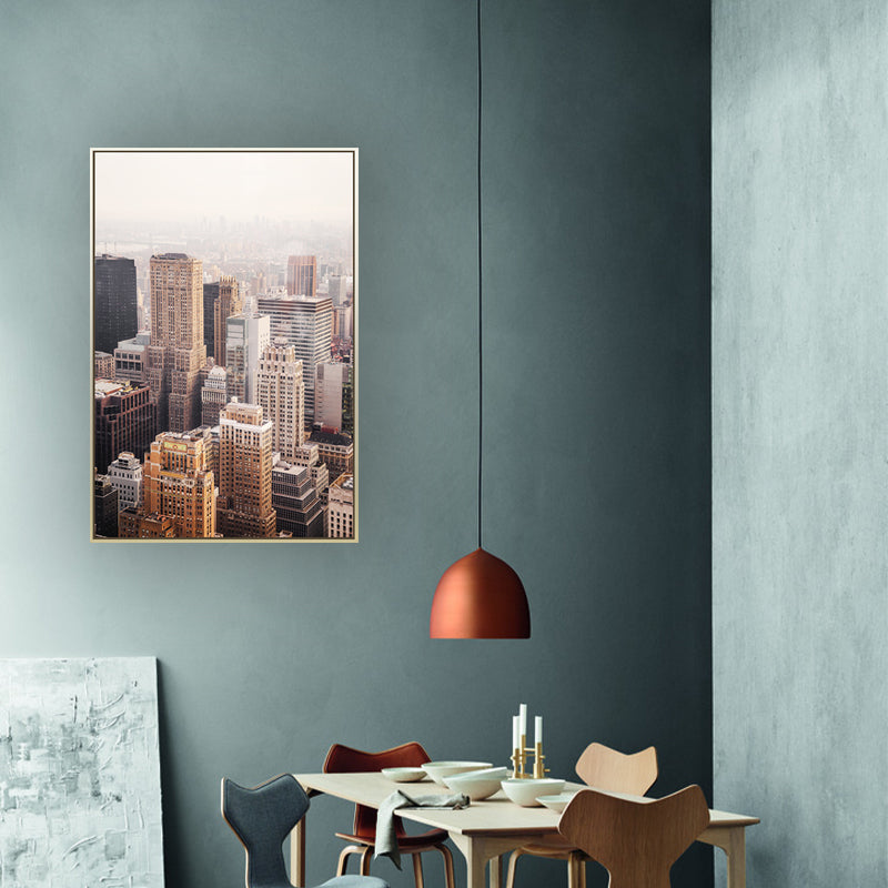 Textured Cityscape Wall Art Print Modern Style Canvas Wall Decoration for Living Room