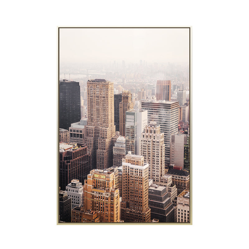 Textured Cityscape Wall Art Print Modern Style Canvas Wall Decoration for Living Room