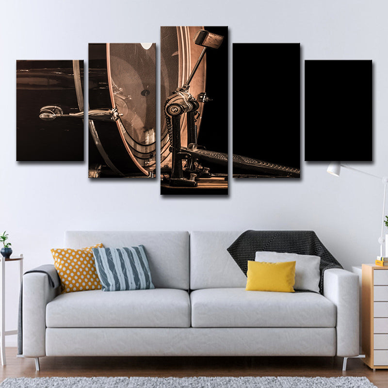 Brown Musical Canvas Wall Art Multi-Piece Contemporary Sitting Room Wall Decoration