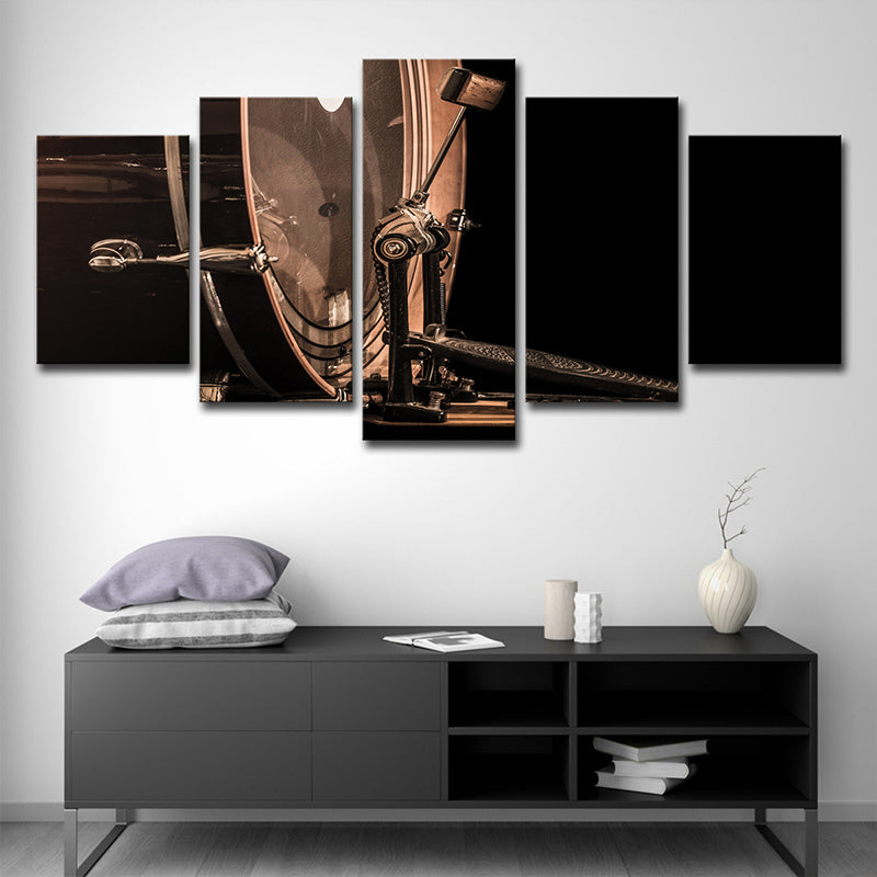 Brown Musical Canvas Wall Art Multi-Piece Contemporary Sitting Room Wall Decoration