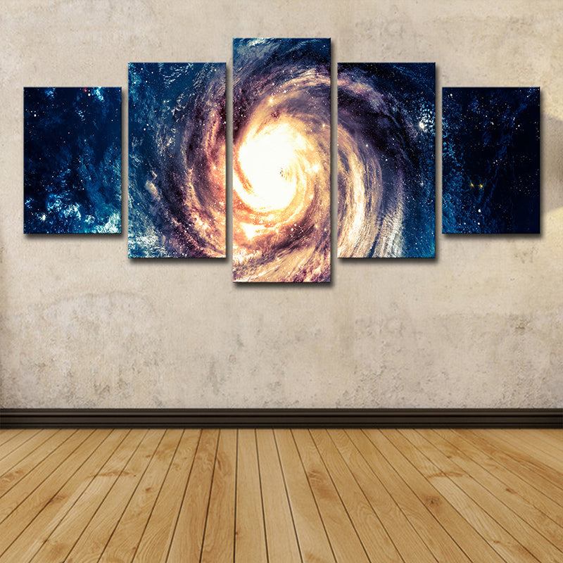 Blue Space Galaxy Canvas Print Multi-Piece Modern Style Living Room Wall Art