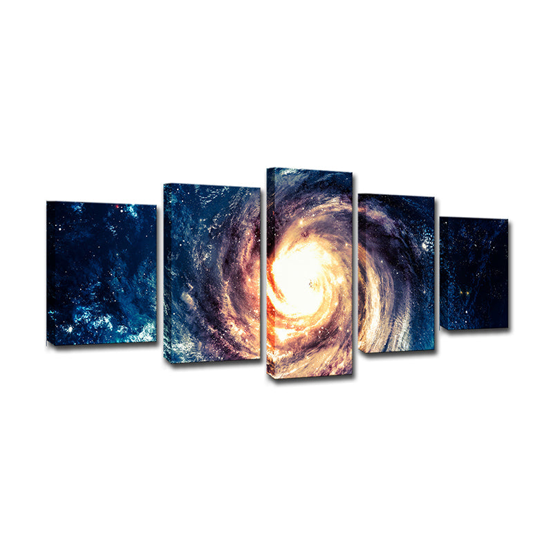 Blue Space Galaxy Canvas Print Multi-Piece Modern Style Living Room Wall Art