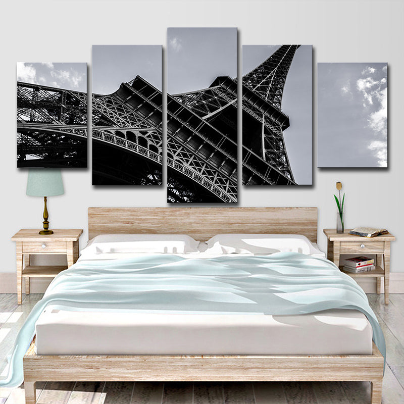 Black Eiffel Tower Wall Decor Architecture Global Inspired Multi-Piece Canvas Art