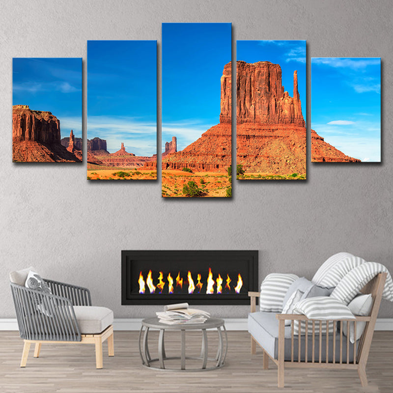 Brown Monument Valley Scenic Canvas Print Multi-Piece Wall Art for Living Room