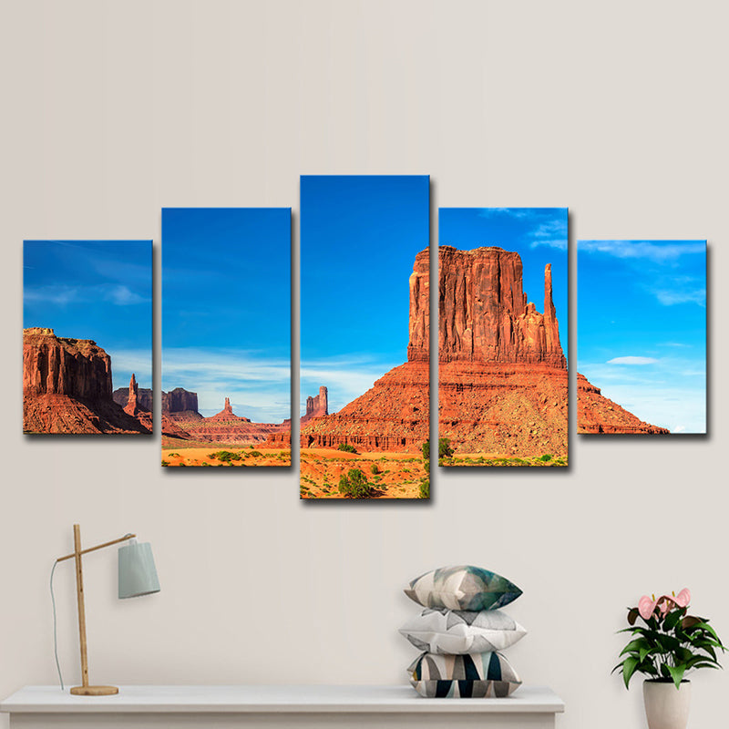 Brown Monument Valley Scenic Canvas Print Multi-Piece Wall Art for Living Room