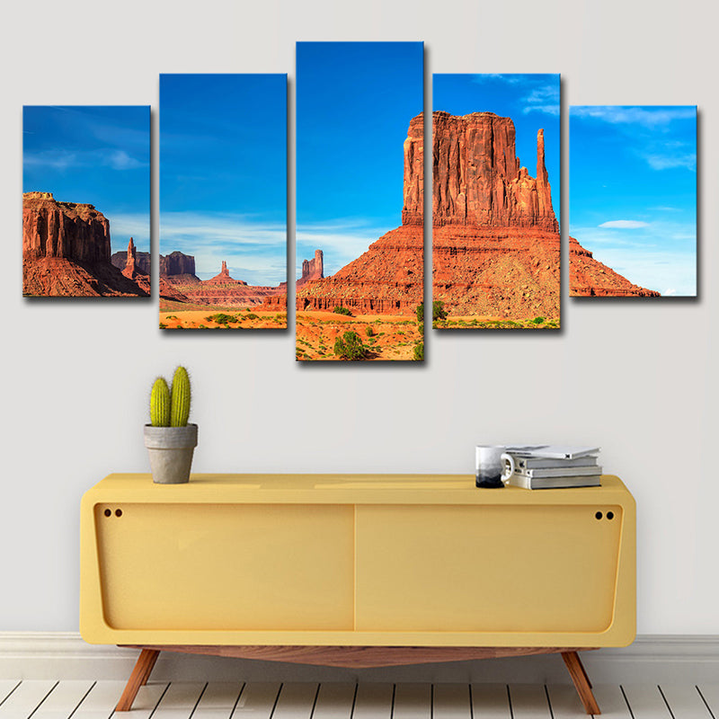 Brown Monument Valley Scenic Canvas Print Multi-Piece Wall Art for Living Room