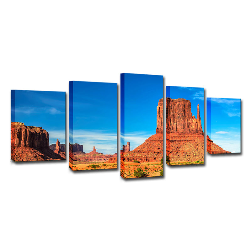 Brown Monument Valley Scenic Canvas Print Multi-Piece Wall Art for Living Room