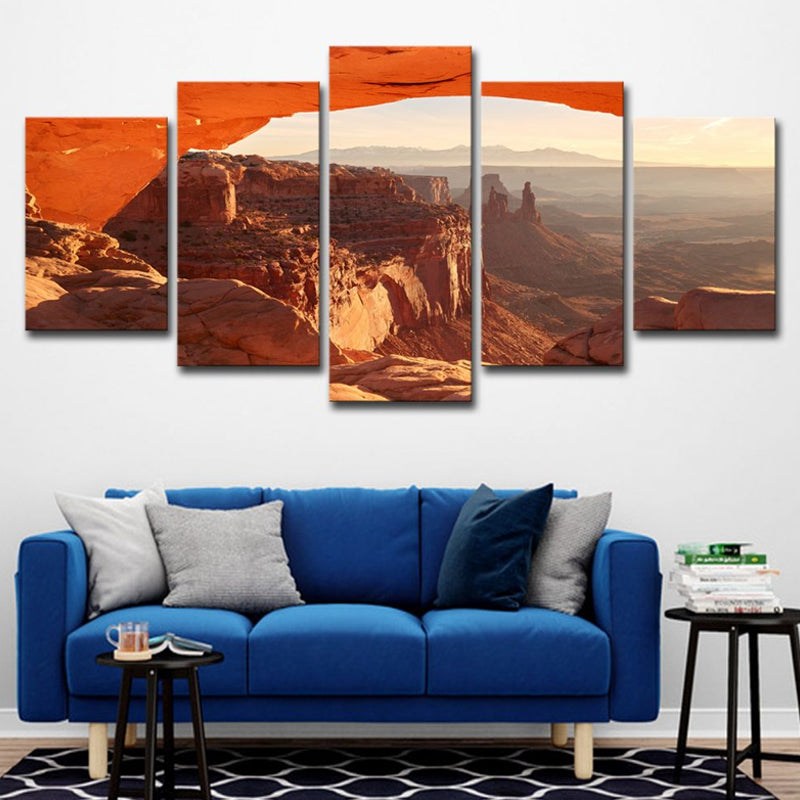 Orange Mesa Arch Sunrise Canvas Multi-Piece Modernist Style Bedroom Wall Art Print