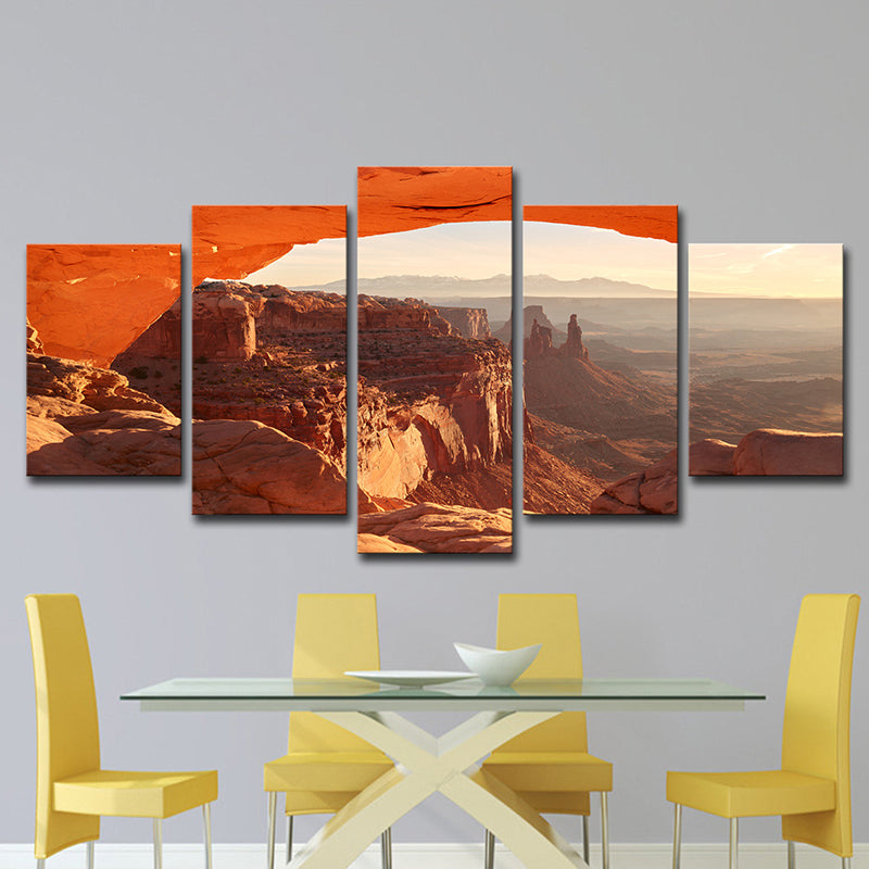 Orange Mesa Arch Sunrise Canvas Multi-Piece Modernist Style Bedroom Wall Art Print