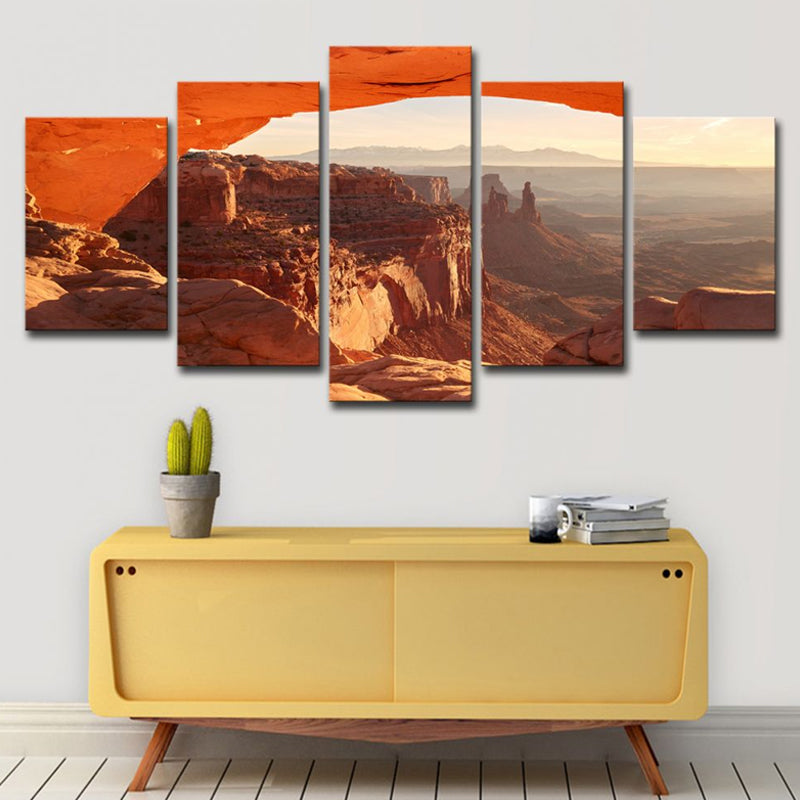 Orange Mesa Arch Sunrise Canvas Multi-Piece Modernist Style Bedroom Wall Art Print