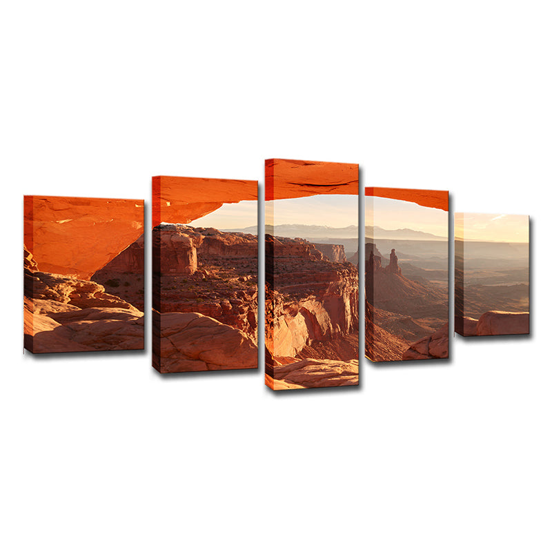 Orange Mesa Arch Sunrise Canvas Multi-Piece Modernist Style Bedroom Wall Art Print