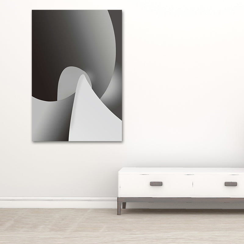 Minimalistic Abstract Painting Canvas Textured Light-Color Wall Art for Corridor