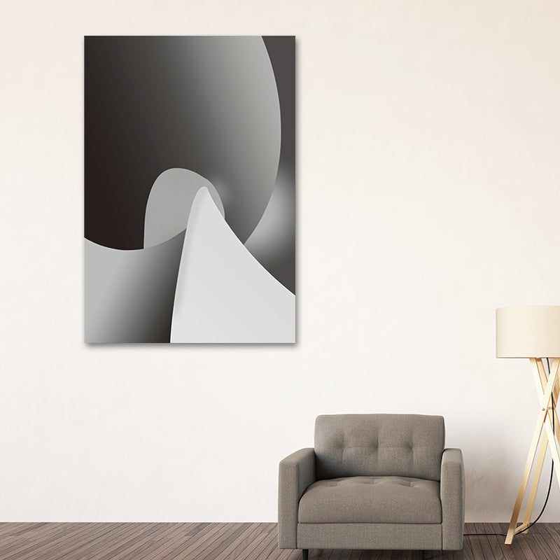 Minimalistic Abstract Painting Canvas Textured Light-Color Wall Art for Corridor