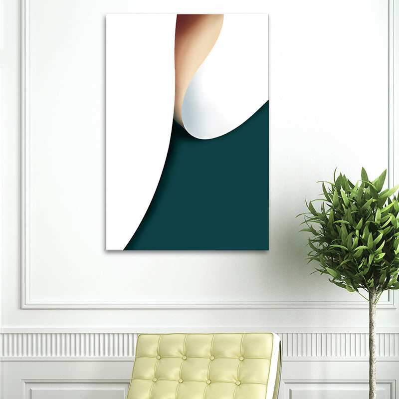 Simplicity Roll Pattern Abstract Art Print Green Textured Wall Decor for Hallway