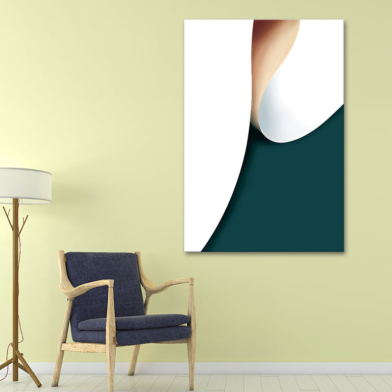 Simplicity Roll Pattern Abstract Art Print Green Textured Wall Decor for Hallway