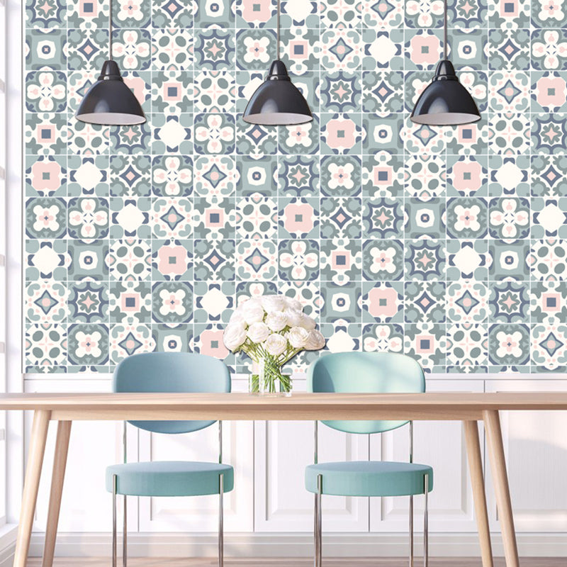 Self Adhesive Flower-Like Wallpaper Panels Bohemian Style PVC Wall Art, 3.5' L x 3.5" W