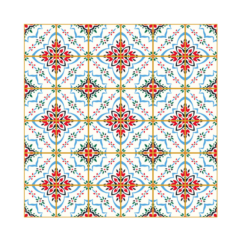 Quatrefoil Floral Print Wallpapers Bohemian Stick On Restroom Wall Covering, 3.5' x 3.5"