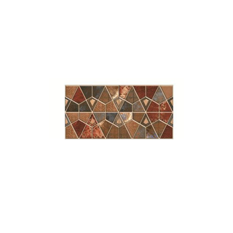 Exotic Geometric Tile Wallpaper Panels House Interior Bohemian Pattern Stick Wall Covering, 7.3' x 7.3"