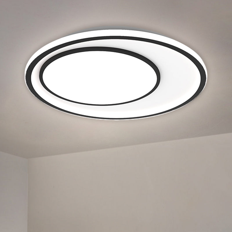 Metalen ronde plafondinbouw Noordse LED-inbouwverlichting in zwart, 16,5"/20,5" breed (de aanpassing duurt 7 dagen)