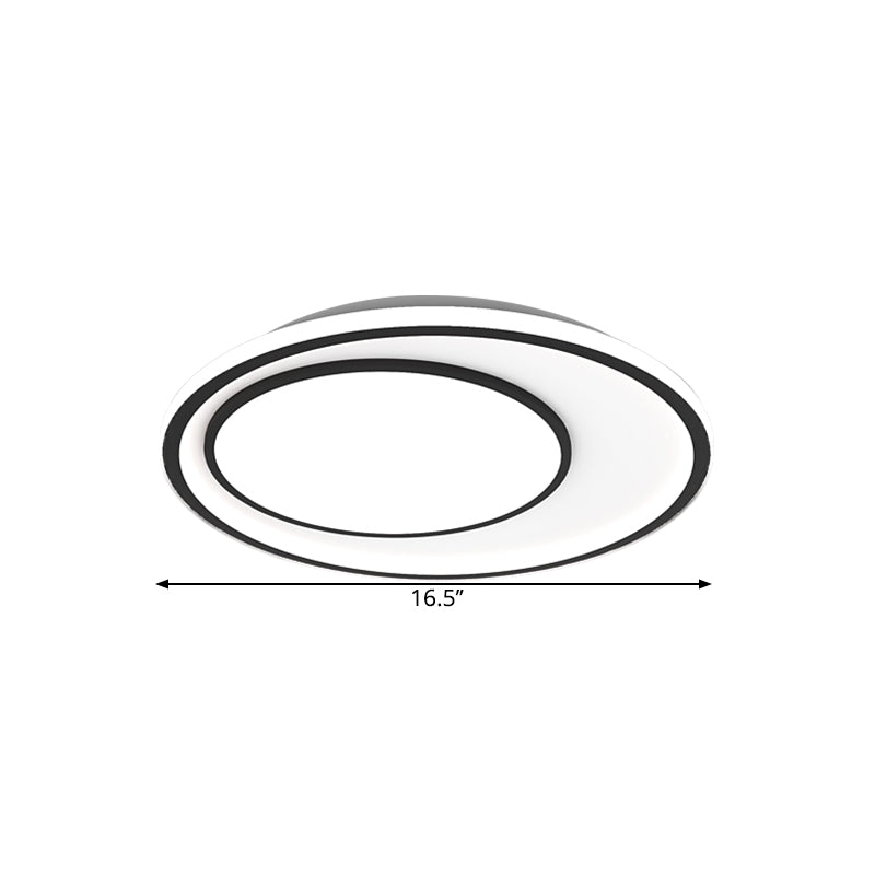 Metalen ronde plafondinbouw Noordse LED-inbouwverlichting in zwart, 16,5"/20,5" breed (de aanpassing duurt 7 dagen)