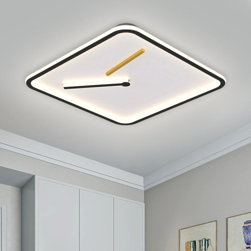 Lampada a filo a filo a LED quadrato acrilico semplicità nera/oro vicino all'illuminazione del soffitto in luce calda/bianca, larghe 16 "/19,5"