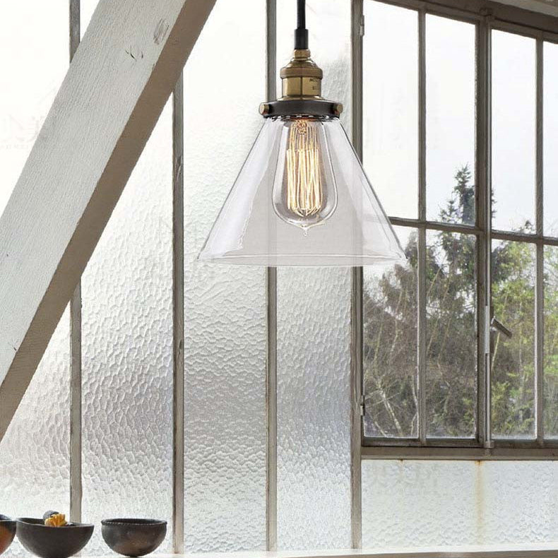 3/4/5-licht multi hanger light armatuur vintage kegel helder glas hanglamp in zwart met lineaire luifel