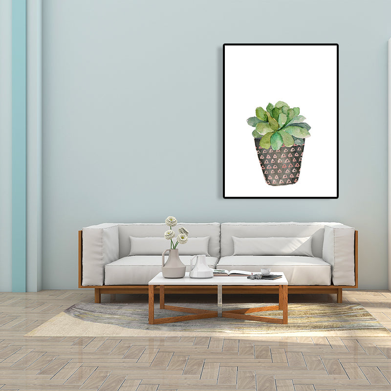 Tropical Wall Art Print Pastel Color Bonsai Painting Canvas for Living Room, Textured