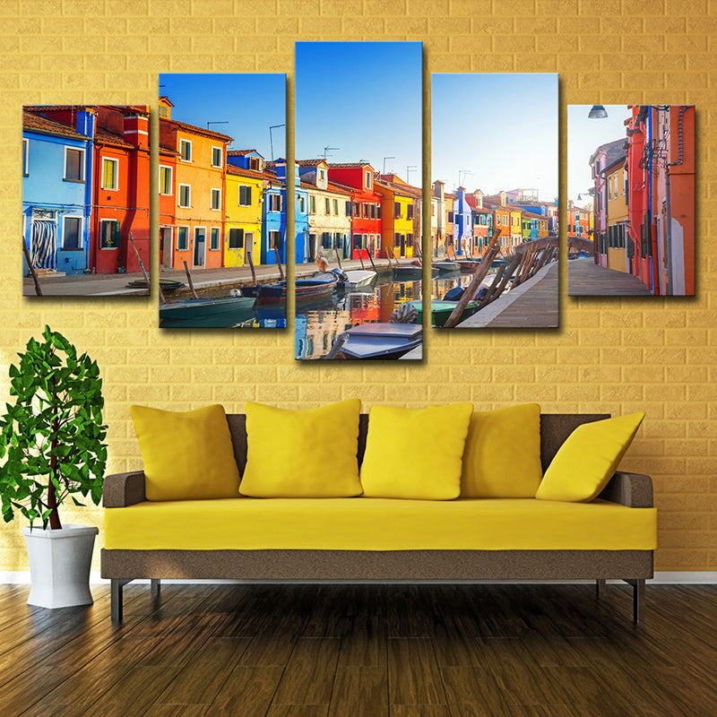 Multi-Piece Venice Canals Art Print Canvas Global Inspired Wall Decor for House Interior