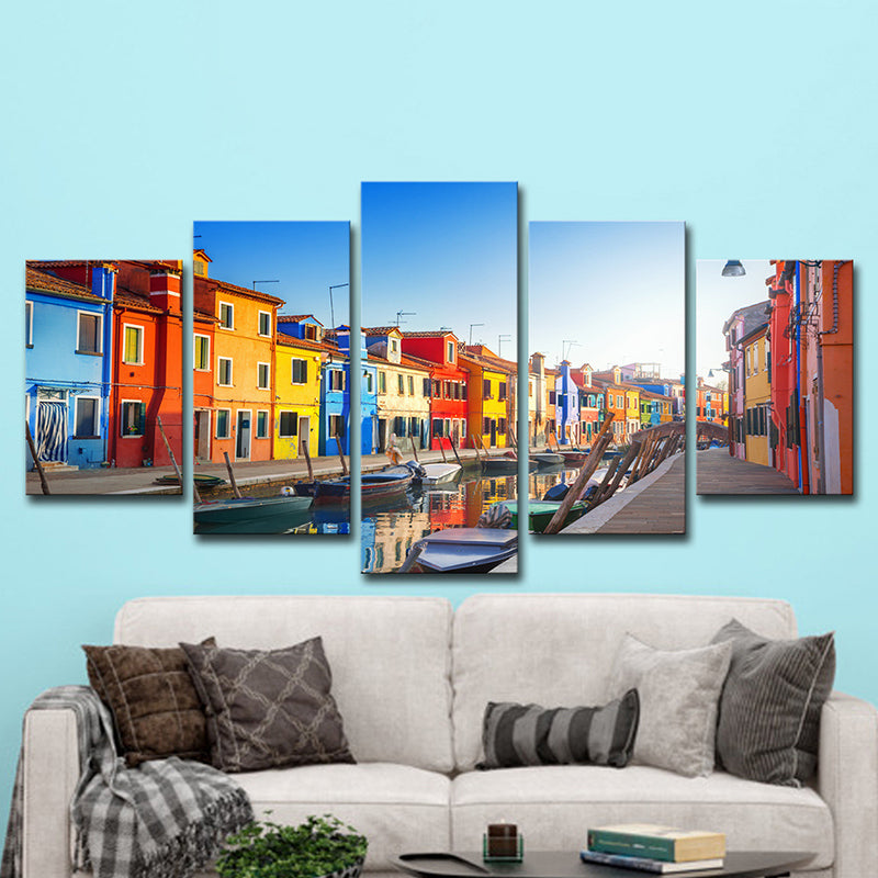 Multi-Piece Venice Canals Art Print Canvas Global Inspired Wall Decor for House Interior