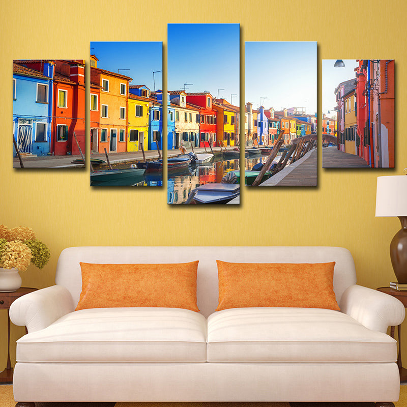 Multi-Piece Venice Canals Art Print Canvas Global Inspired Wall Decor for House Interior