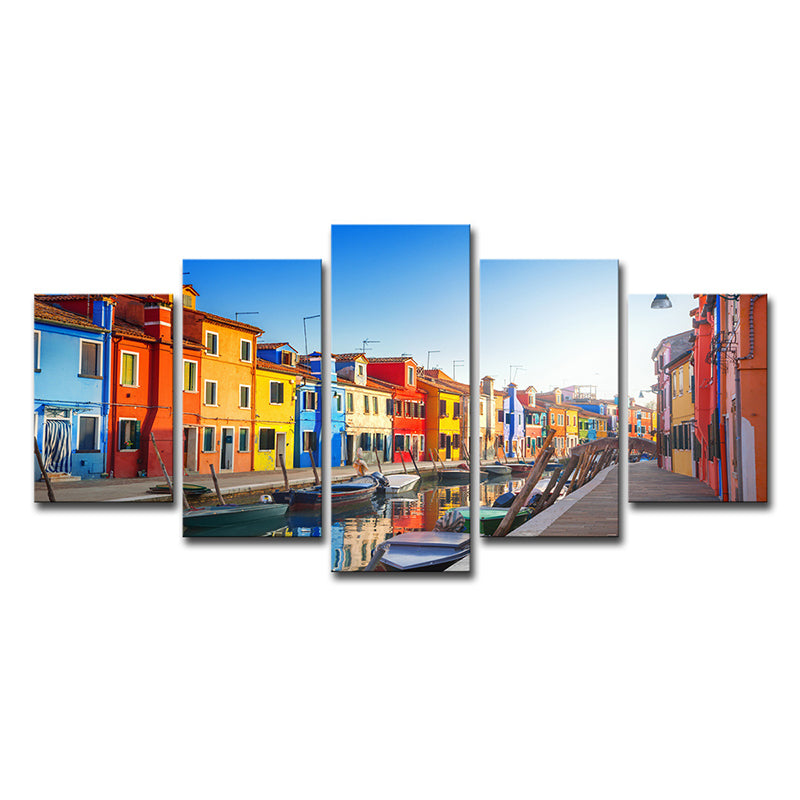 Multi-Piece Venice Canals Art Print Canvas Global Inspired Wall Decor for House Interior