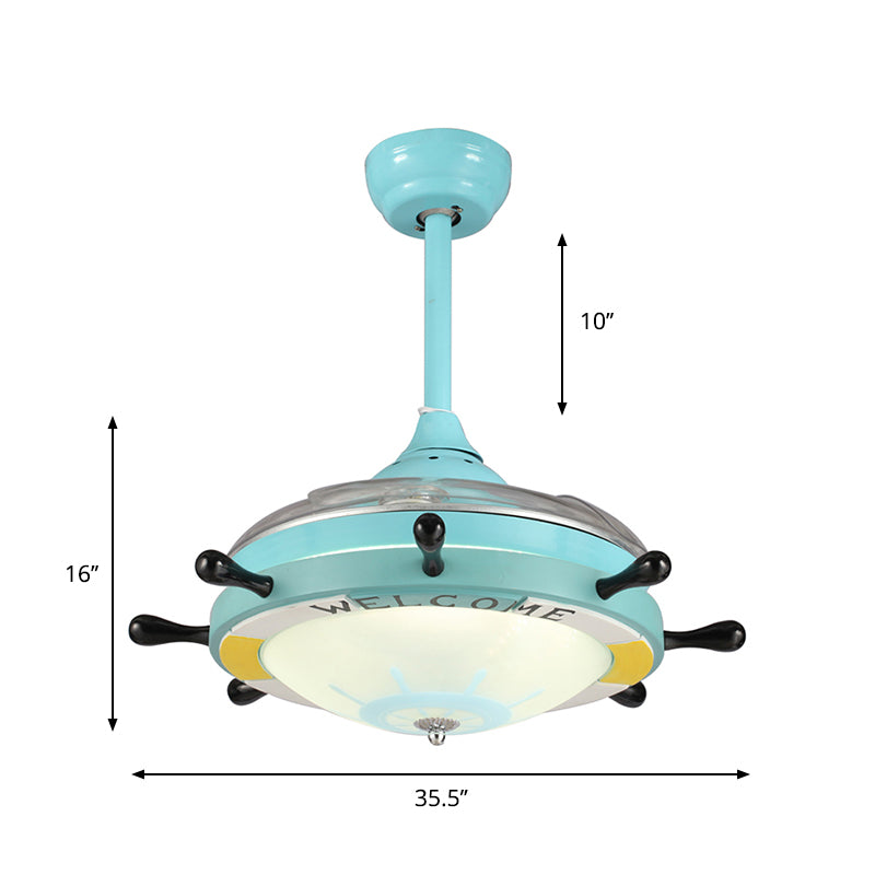 35,5 "breed roer met matte glasventilator verlichting kinderen