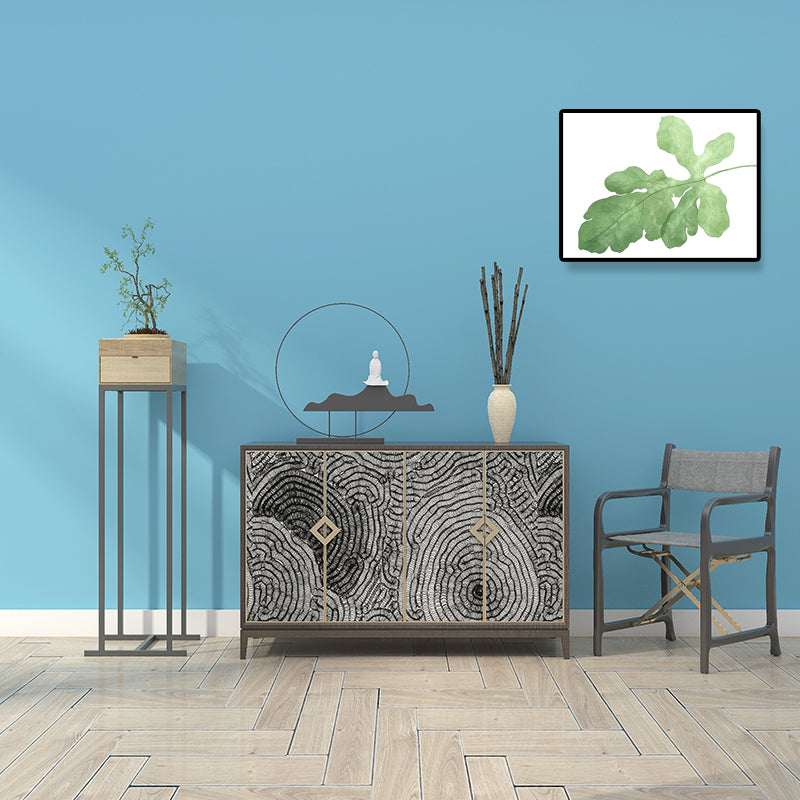 Leaf Painting Wall Art Print Farmhouse Textured Sitting Room Wrapped Canvas in Green