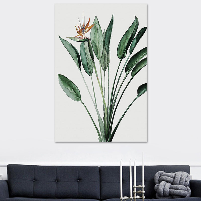 Farmhouse Botanics Wall Art Green Leaf Canvas Print for Living Room, Textured