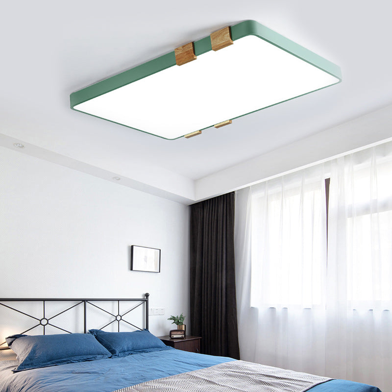 Fixation rectangulaire Plafond Nordique Acrylique 1-Rose légère / jaune / Bleu Flush Mount Lamp in Warm / White Light