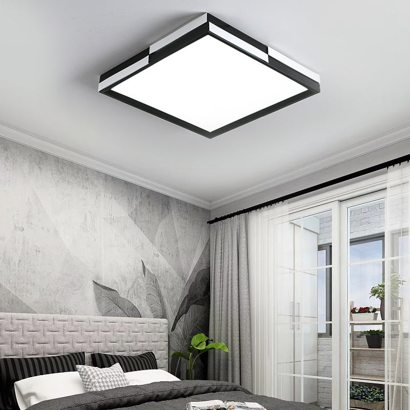 Rectangular Flush Mount Light Modern Acrylic LED Black Ceiling Mounted Lamp in Warm/White Light, 16"/19.5"/37.5" Wide