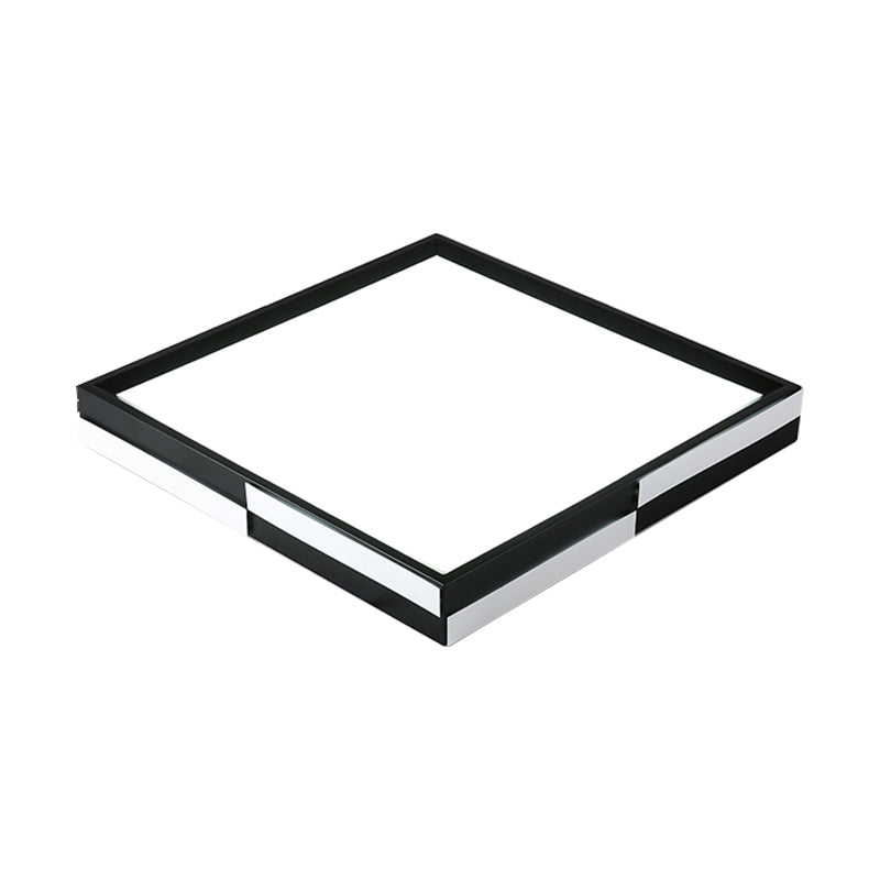 Rectangular Flush Mount Light Modern Acrylic LED Black Ceiling Mounted Lamp in Warm/White Light, 16"/19.5"/37.5" Wide