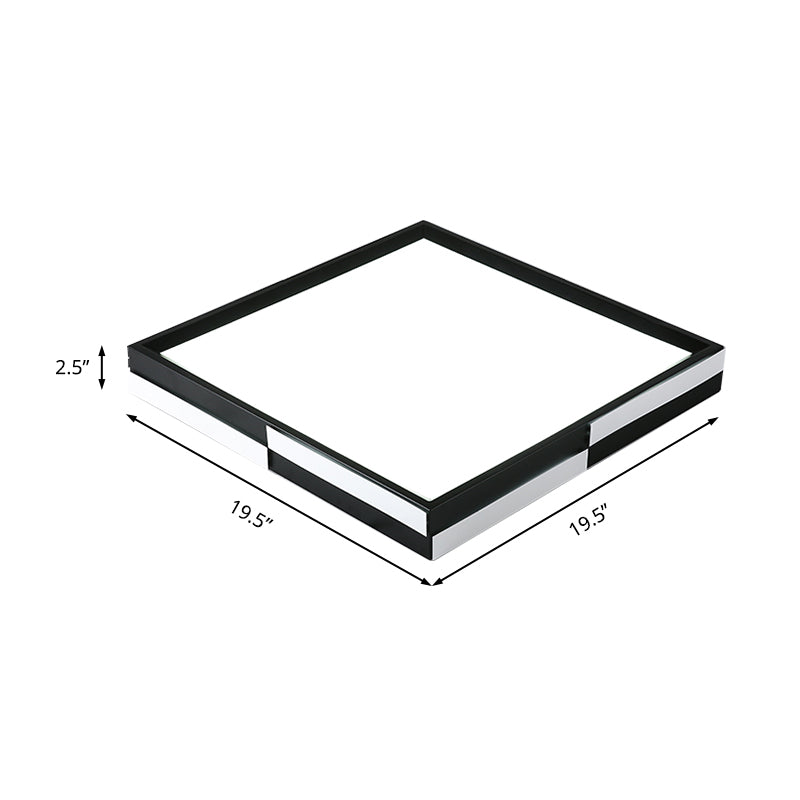 Luz de montaje rectangular Lámpara de techo negro LED de acrílico moderno LED en caliente/luz blanca, 16 "/19,5" /37.5 "