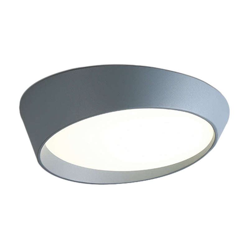 Nordic Round Ceiling Light Fixture Acrylic LED Bedroom Flush Mount Lamp in White/Grey/Green, 16"/19.5" Dia