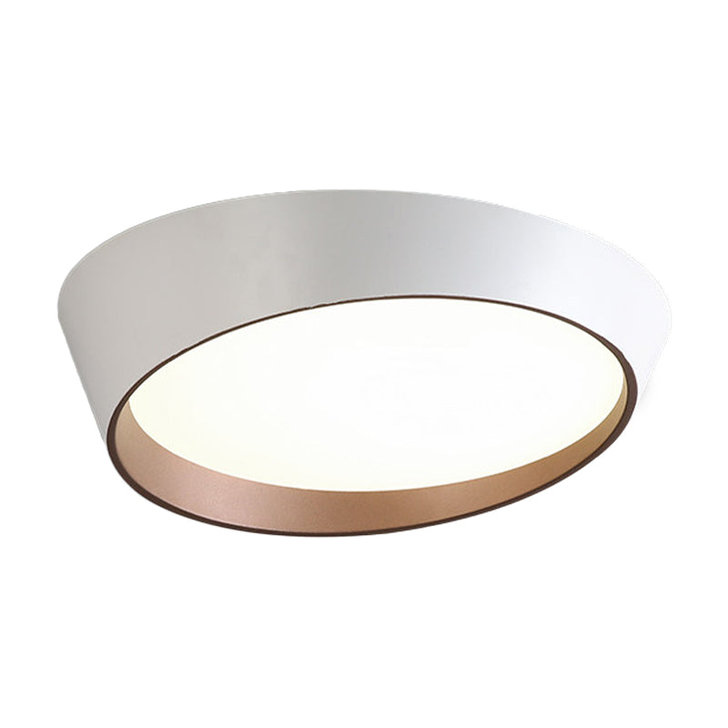 Plafonnier rond nordique en acrylique LED pour chambre à coucher, lampe encastrée en blanc/gris/vert, 16 "/ 19,5" de diamètre