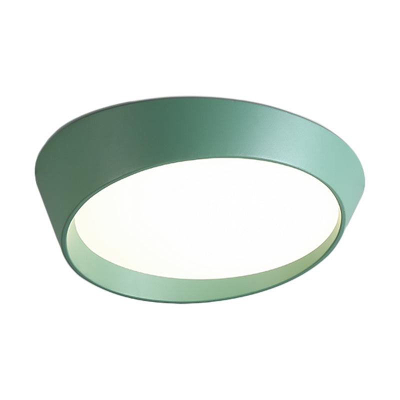 Plafonnier rond nordique en acrylique LED pour chambre à coucher, lampe encastrée en blanc/gris/vert, 16 "/ 19,5" de diamètre