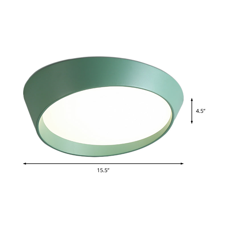 Plafonnier rond nordique en acrylique LED pour chambre à coucher, lampe encastrée en blanc/gris/vert, 16 "/ 19,5" de diamètre