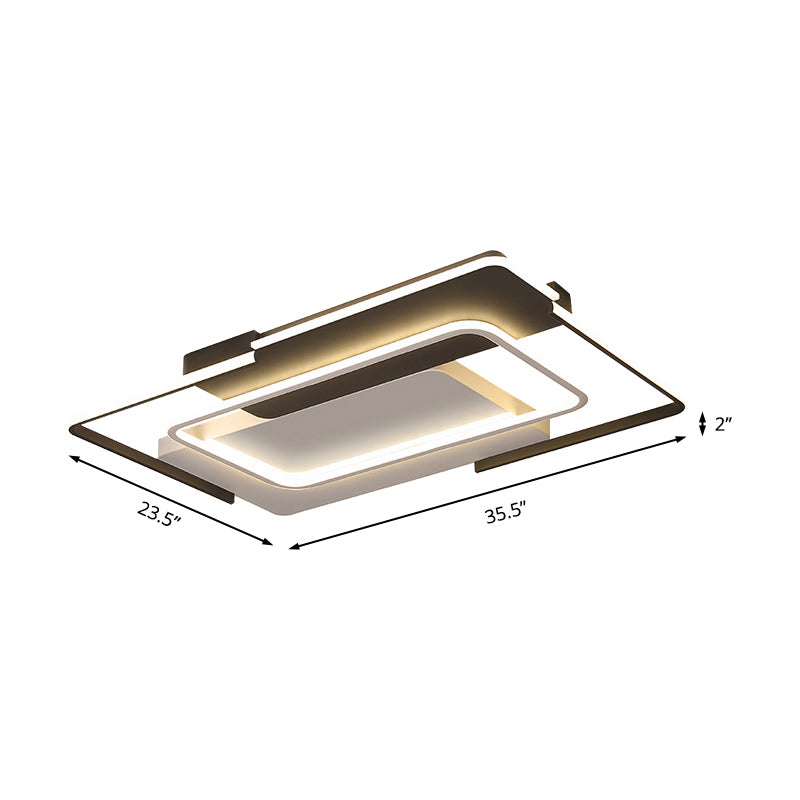 Lámpara de incrustación rectangular modernista acrílica 35,5 "/ 43" fijación del techo de la Sala de estar LED ancha, luz blanca / cálida