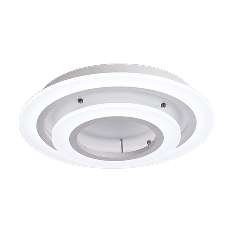 Acrylic Multi-Layer Ceiling Lamp Minimalist 2/3/4-Head LED White Flush Mount Lighting in Warm/White Light