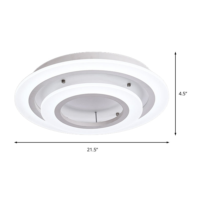 Acrylic Multi-Layer Ceiling Lamp Minimalist 2/3/4-Head LED White Flush Mount Lighting in Warm/White Light