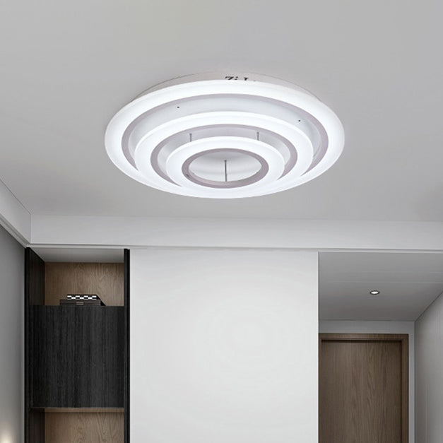 Acrylic Multi-Layer Ceiling Lamp Minimalist 2/3/4-Head LED White Flush Mount Lighting in Warm/White Light