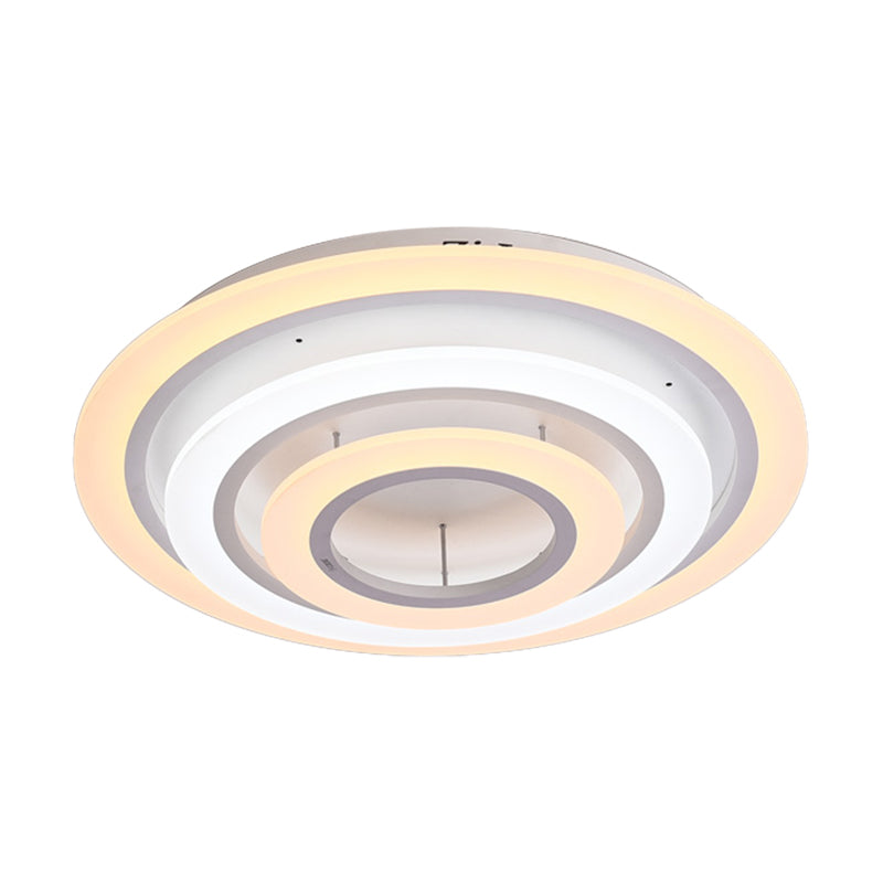 Acrylic Multi-Layer Ceiling Lamp Minimalist 2/3/4-Head LED White Flush Mount Lighting in Warm/White Light