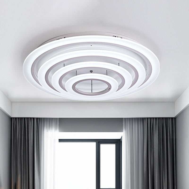 Acrylic Multi-Layer Ceiling Lamp Minimalist 2/3/4-Head LED White Flush Mount Lighting in Warm/White Light