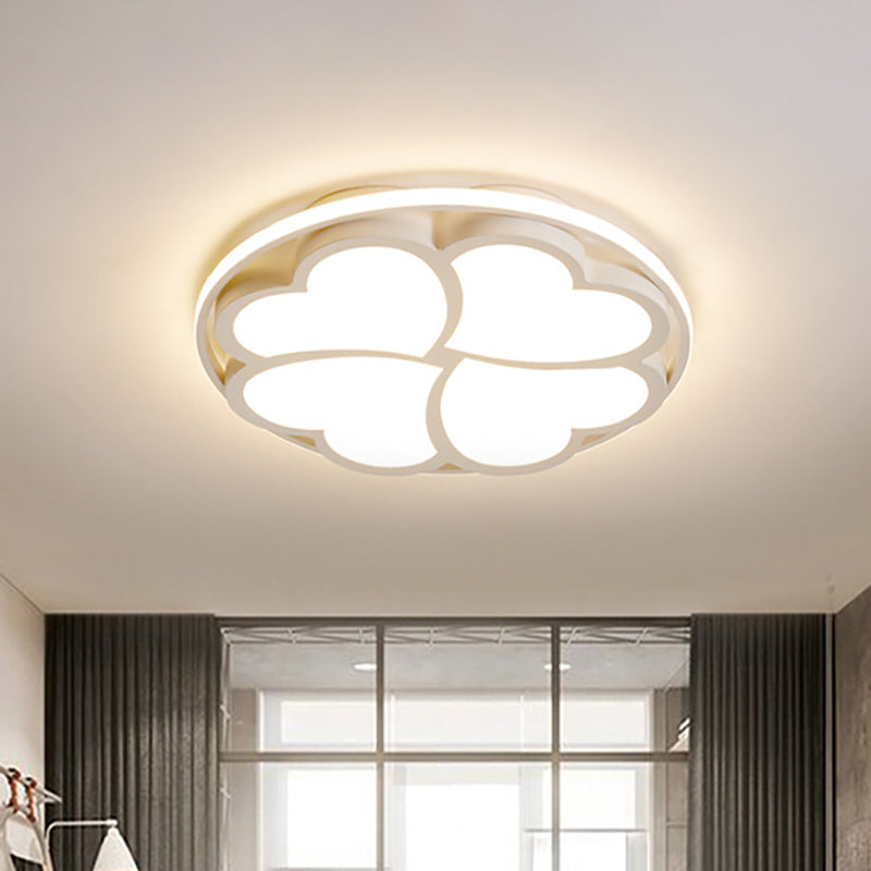 Heart-Shaped Flush Mount Light Simple Acrylic LED Bedroom Ceiling Lamp in White Light