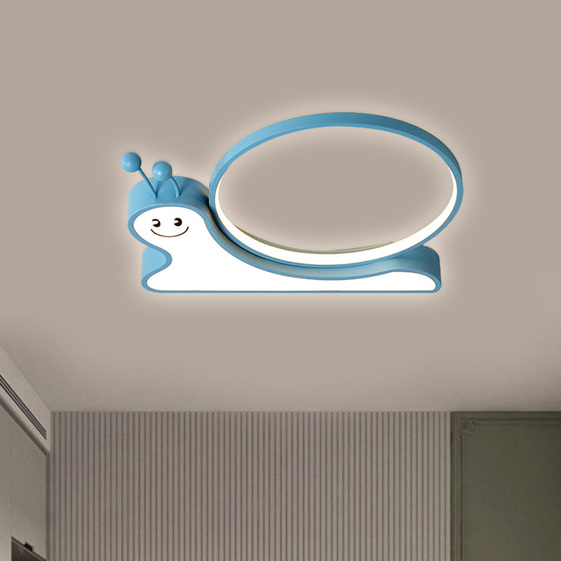 Design di lumache acrilico a filo con foglio lampada da cartone animato a soffitto a LED rosa/blu in luce calda/bianca